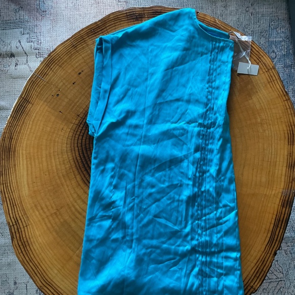 Worthington Satin Teal Blue Short Sleeve Top XL - Picture 6 of 6